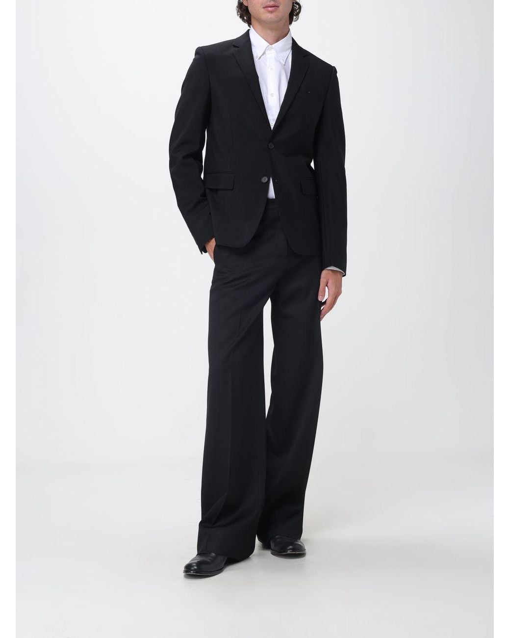 Fendi Blue Slim Fit Single-Breasted Wool And Mohair Blend Blazer for men