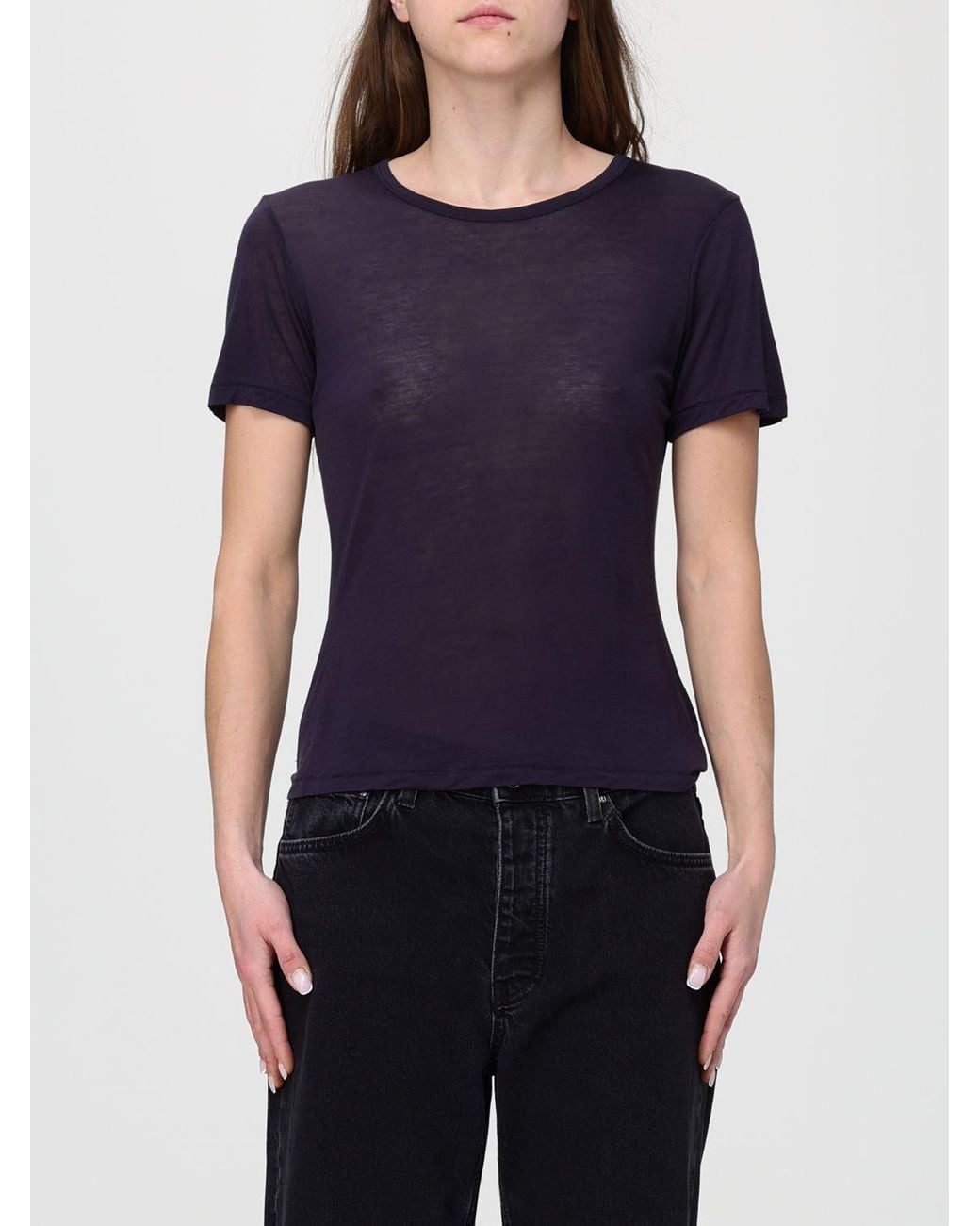 Anine Bing Blue Sylvie Wool Blend T-Shirts