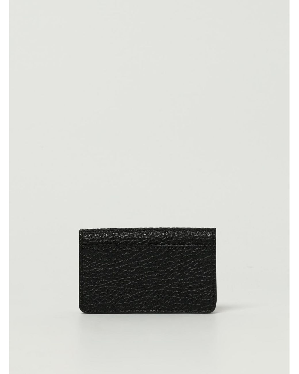 Maison Margiela White Four Stitch Grained Leather Card Holder for men