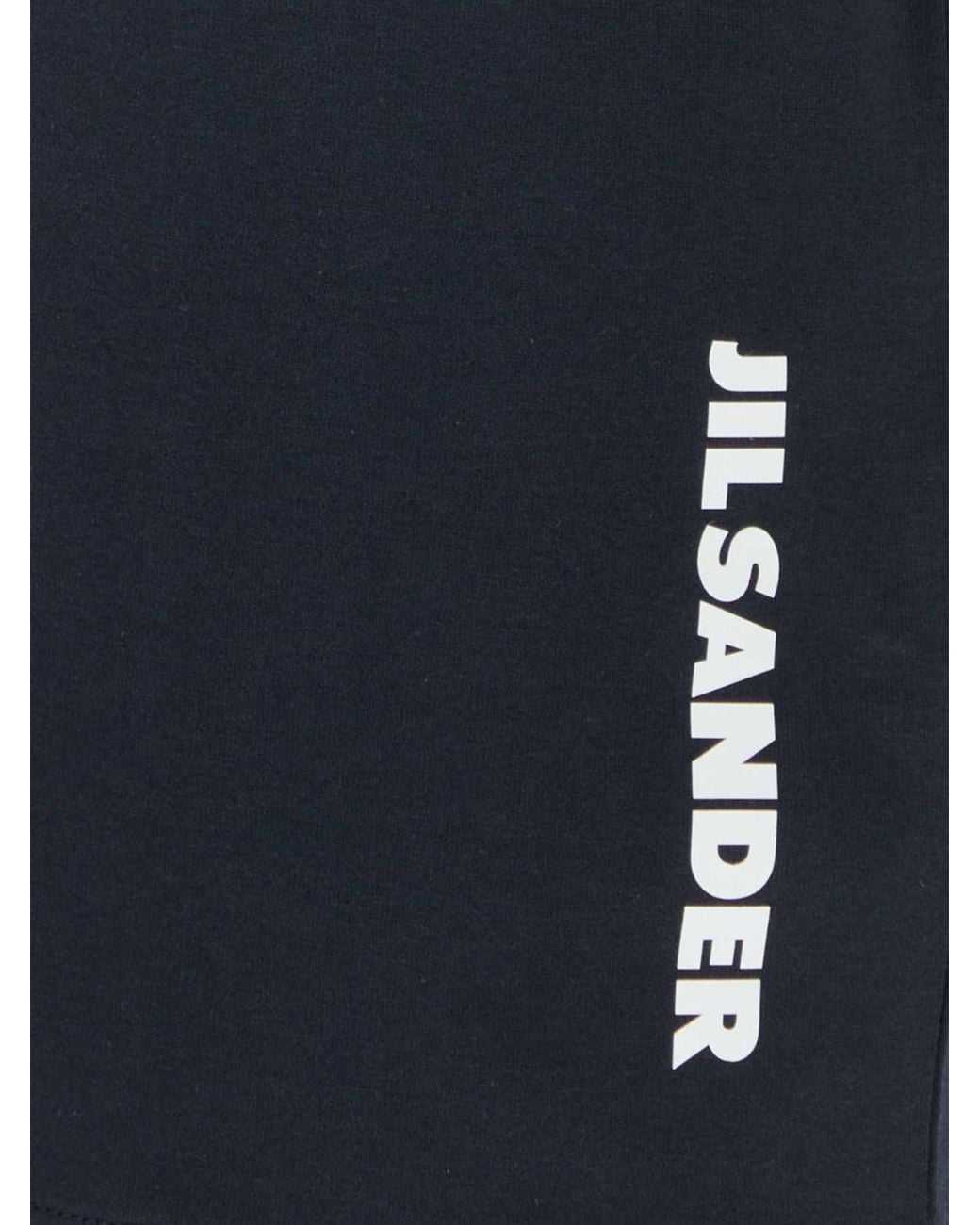 Jil Sander Blue Relaxed Fit Cotton T-Shirt With Contrasting Logo for men