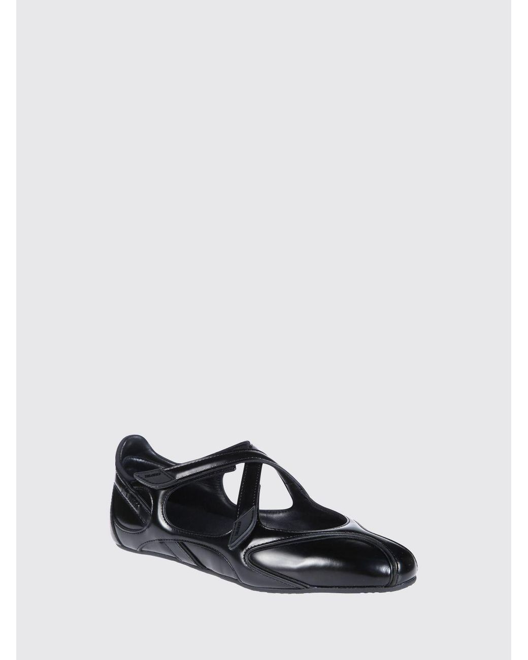 The Attico White Floor 01 Mary Jane Leather Flats With Velcro Strap