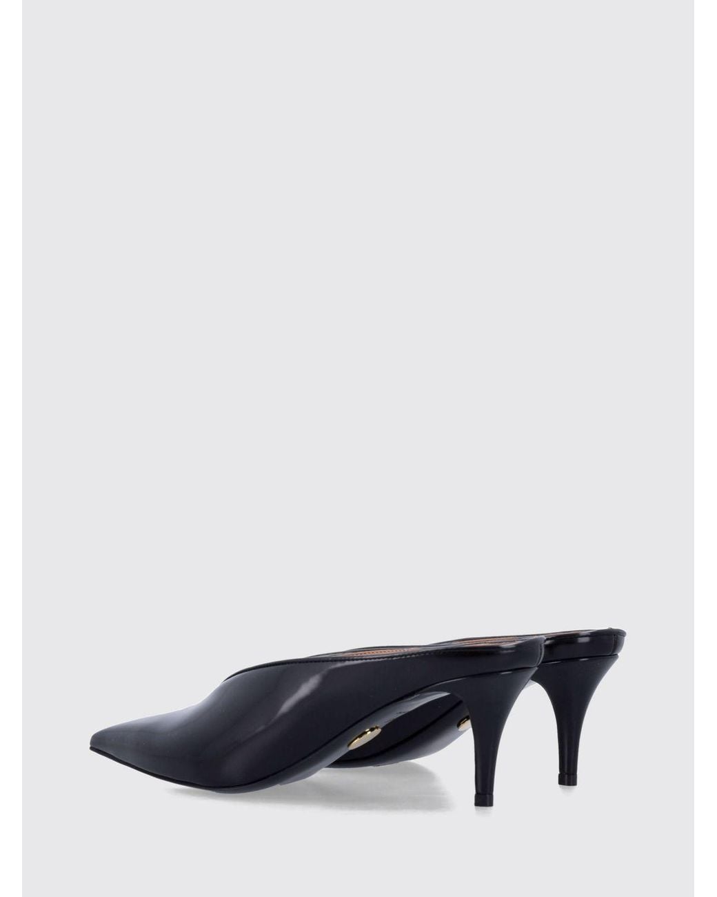 Stella McCartney Black Faux Leather Mules With Almond Toe And Stiletto Heel