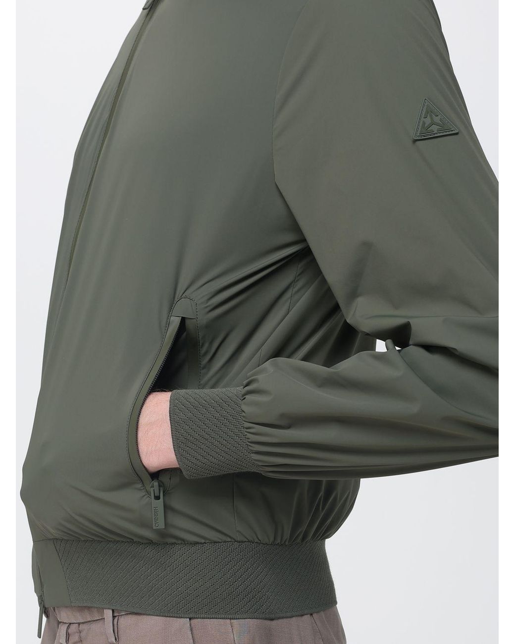 Heskimo Gray Nylon Bomber Jacket for men
