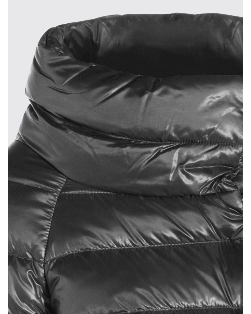 Herno Gray Sofia Short Ultra-Light Nylon Down Jacket With High Neck