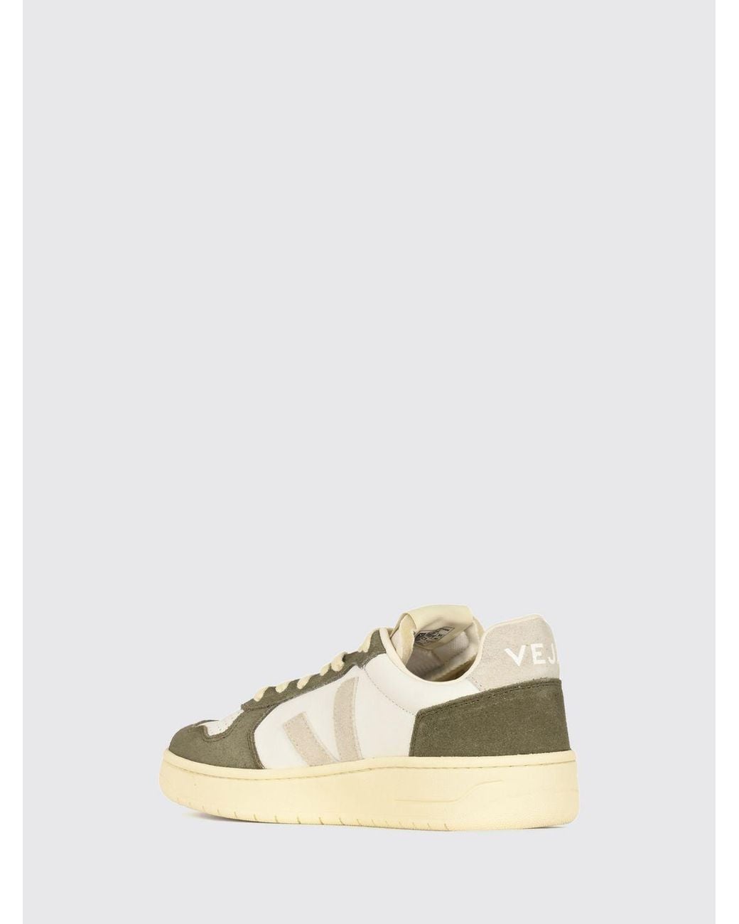 Veja Natural V-82 Two-Tone O.T. Leather Trainers With Perforated Toe And Contrast Logo for men