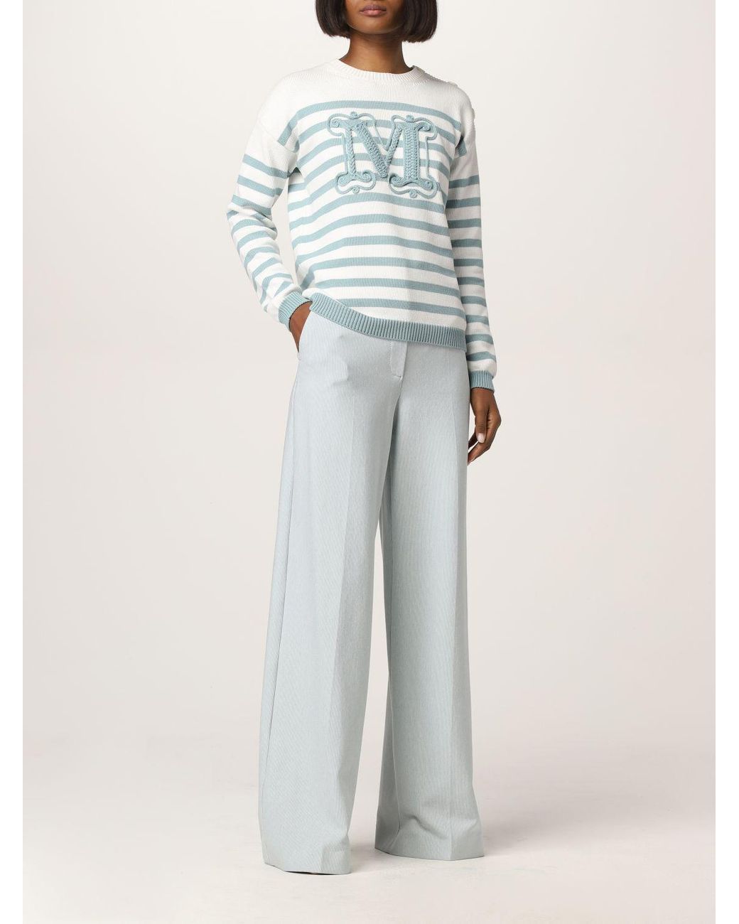 pantalones de vestir y chinos Pantalones de chándal Ronco de algodón de Max Mara de color Neutro Mujer Ropa de Pantalones 