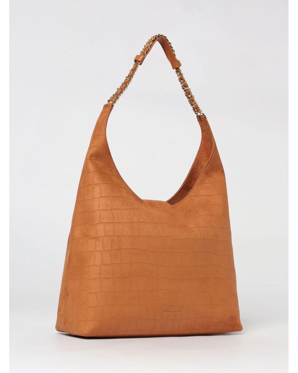 Elisabetta Franchi Brown Suede Hobo Shoulder Bag