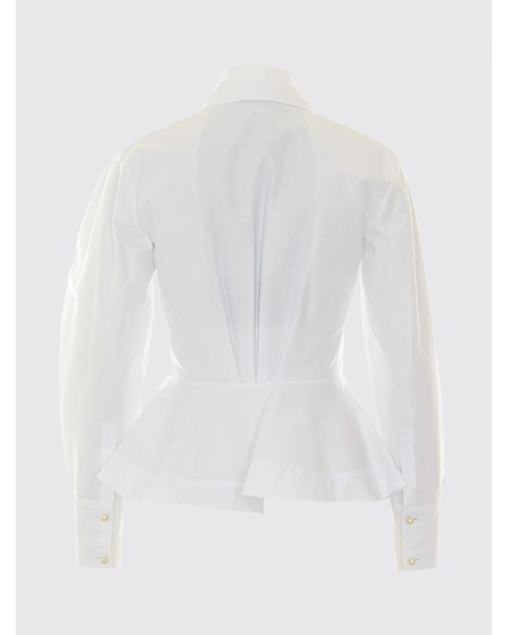 Elisabetta Franchi White Slim Fit Cotton Shirt With Patch Pockets