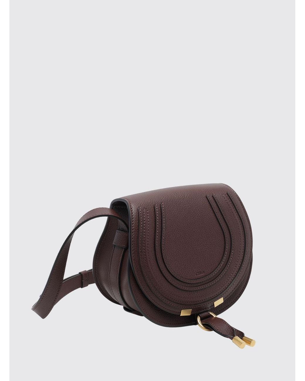 Chloé Brown Chlo&Eacute Marcie Mini Grained Calfskin Crossbody Bag