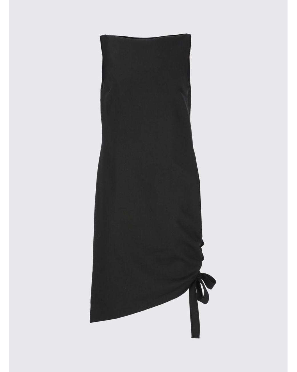 Carolina Herrera Black Off-The-Shoulder Virgin Wool Knit Mini Dress