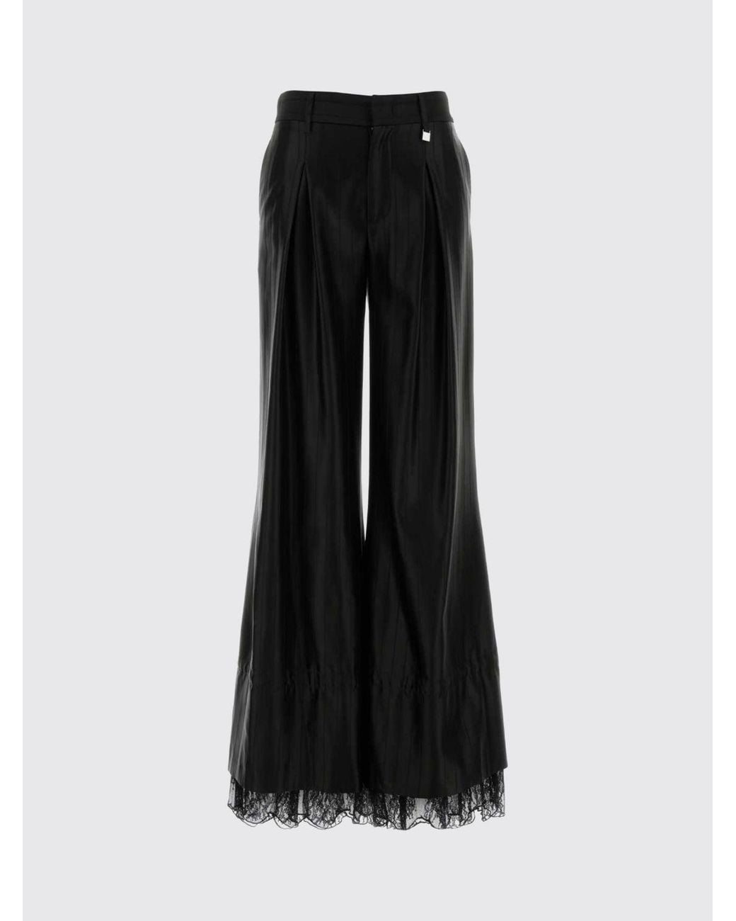 GIUSEPPE DI MORABITO Blue Tailored Wide-Leg Trousers With Lace Inserts