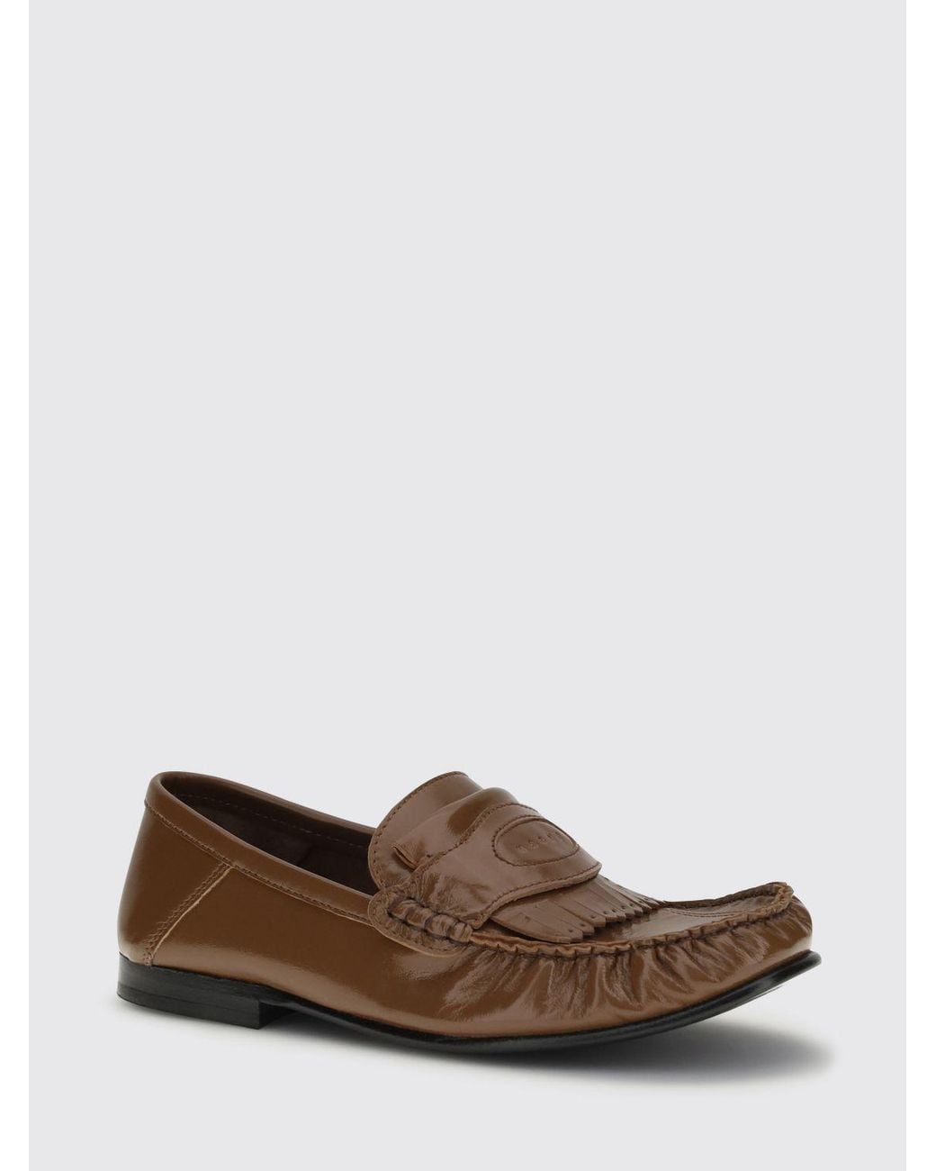 Marni Brown Fringed Loafers
