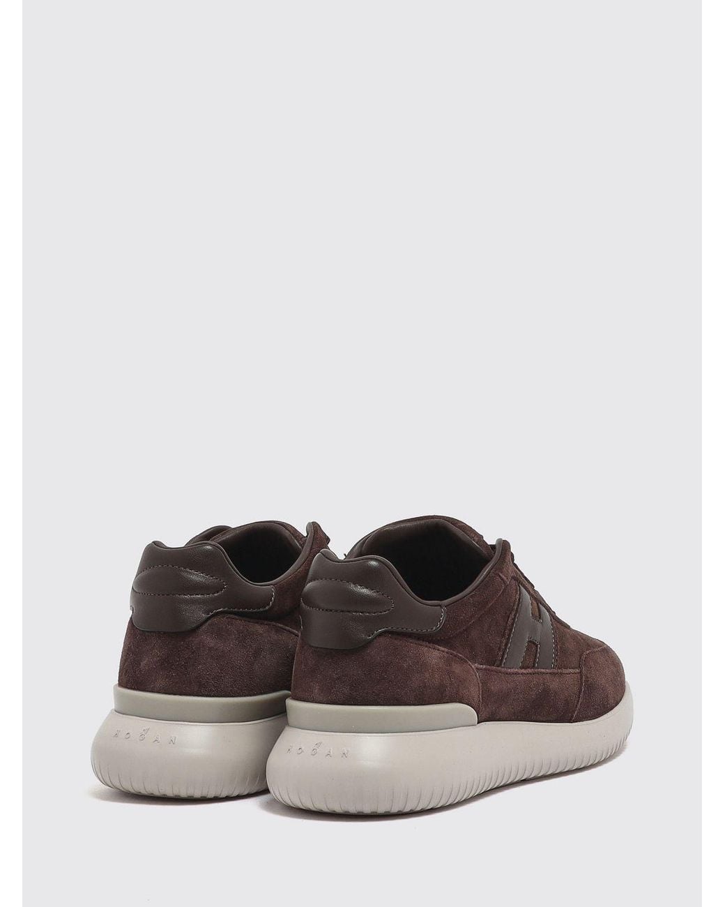 Hogan Brown H709 Suede Sneakers With H Logo And Chunky Sole for men