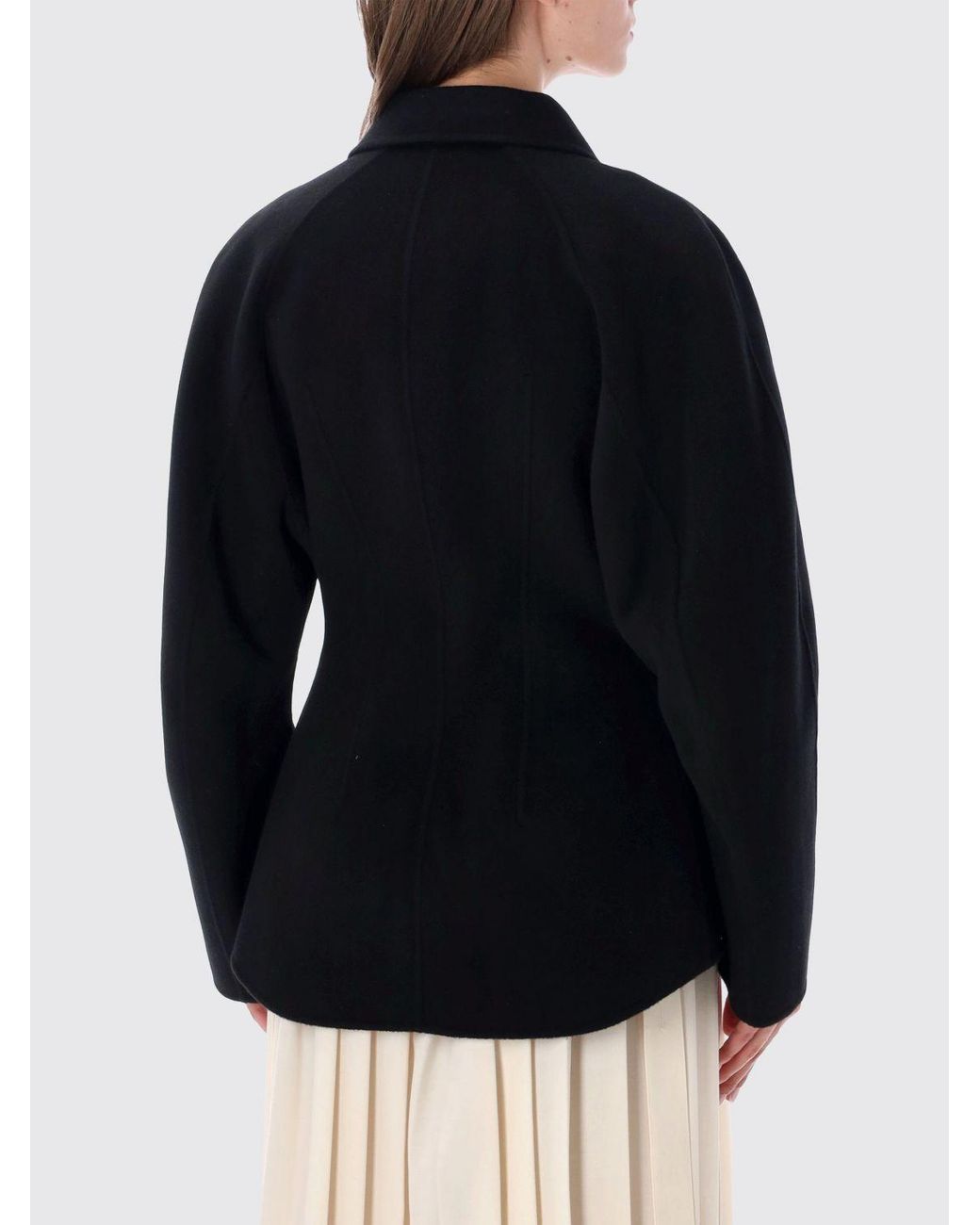 Rohe Black Slim Fit Short Wool-Blend Shirt Coat