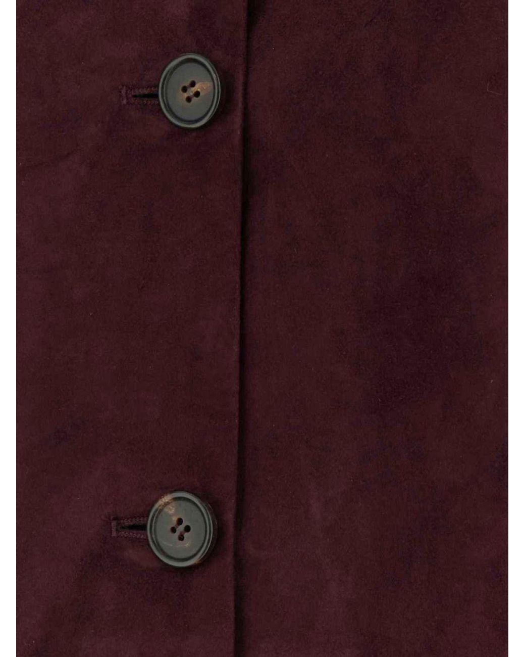 Max Mara Purple Suede Lambskin Shirt Jacket With Pockets