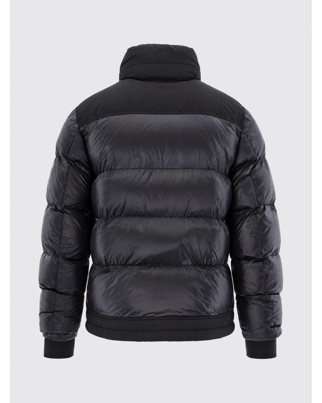 Blauer Black Water-Repellent Quilted Short Puffer Jacket With High Neck And Logo for men