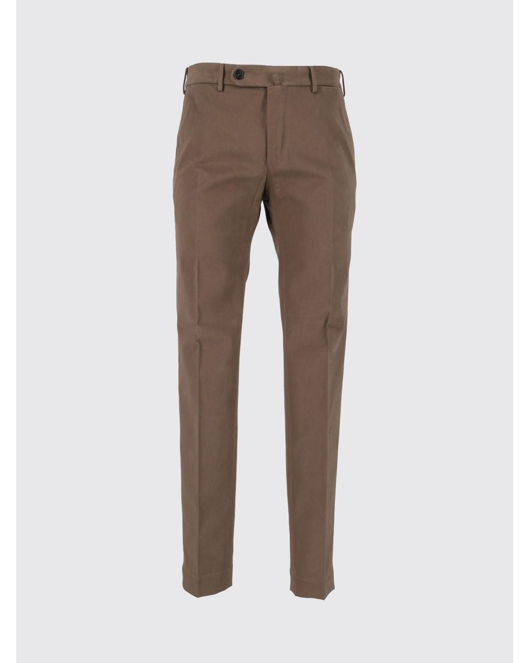Slowear Gray Slim Fit Stretch Cotton Tailored Trousers for men