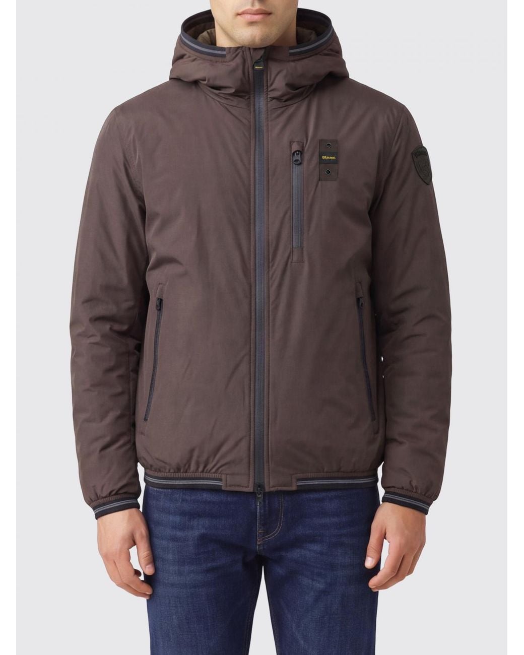 Blauer Brown D-Devon Lightweight Windproof Jacket With Hood And Logo for men