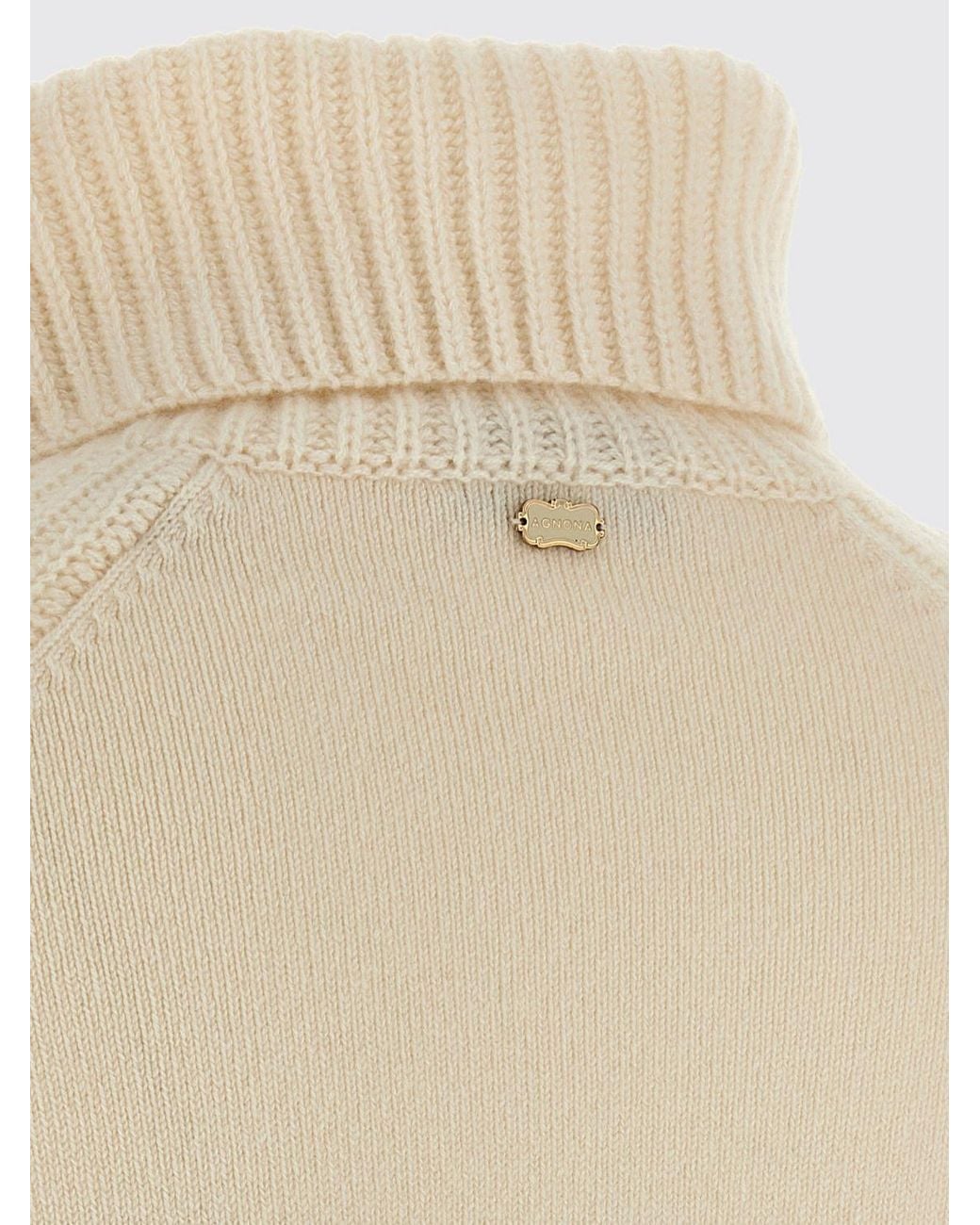 Agnona Natural Long-Sleeved Dropped-Shoulder Turtleneck Jumper