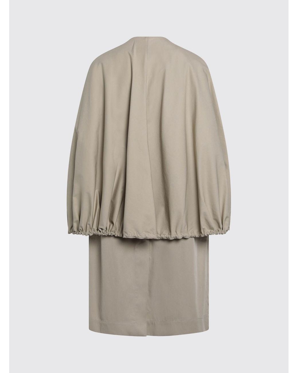 Totême Natural Organic Cotton Coat With Detachable Cape