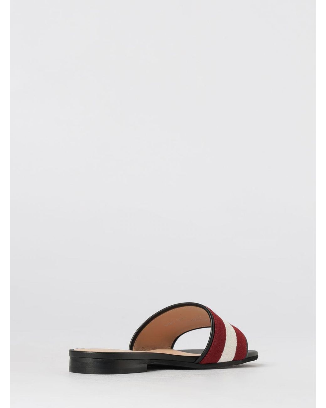 Bally White Bicolor Striped Leather And Canvas Slippers