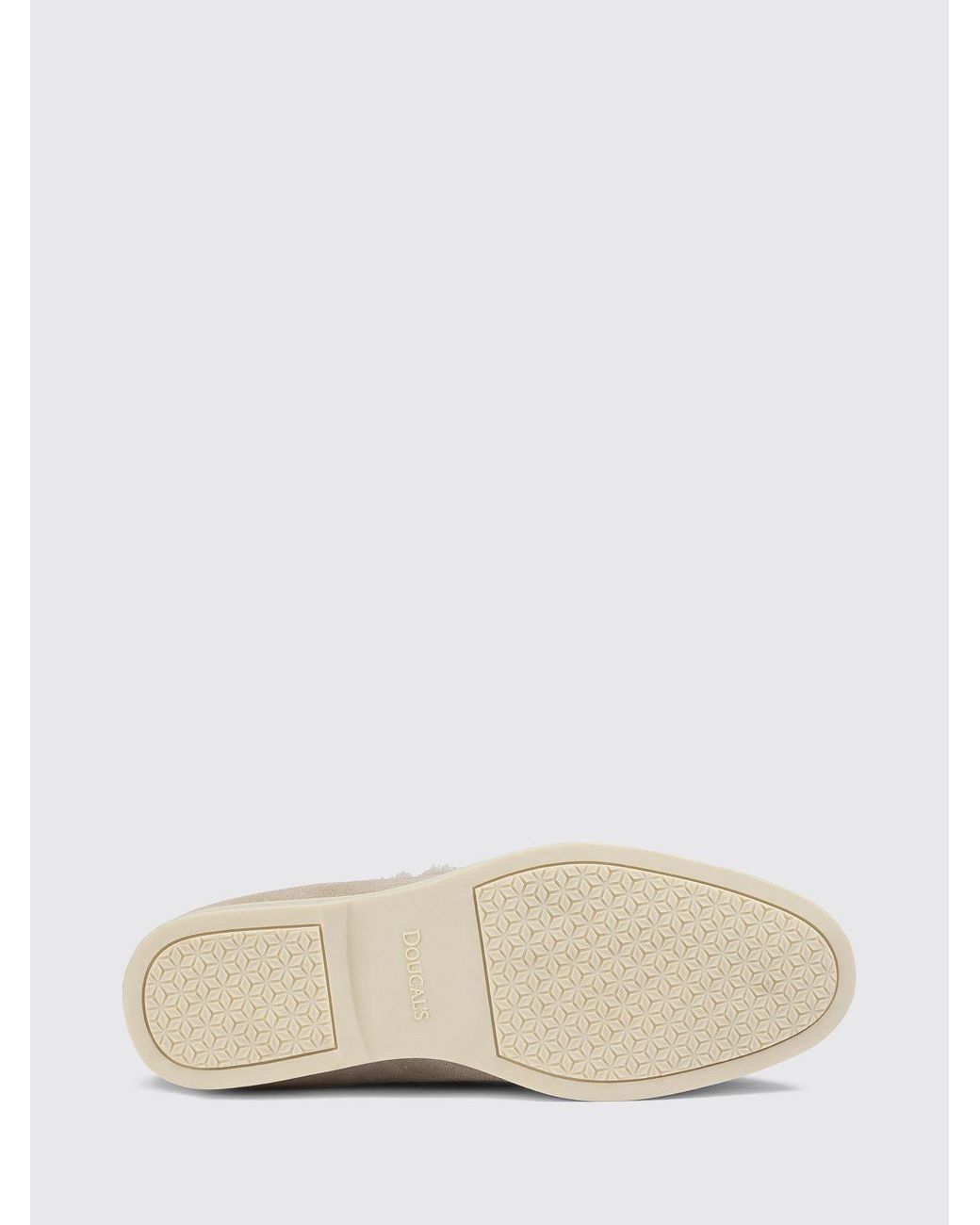 Doucal's Natural Suede Loafers With Shearling Lining