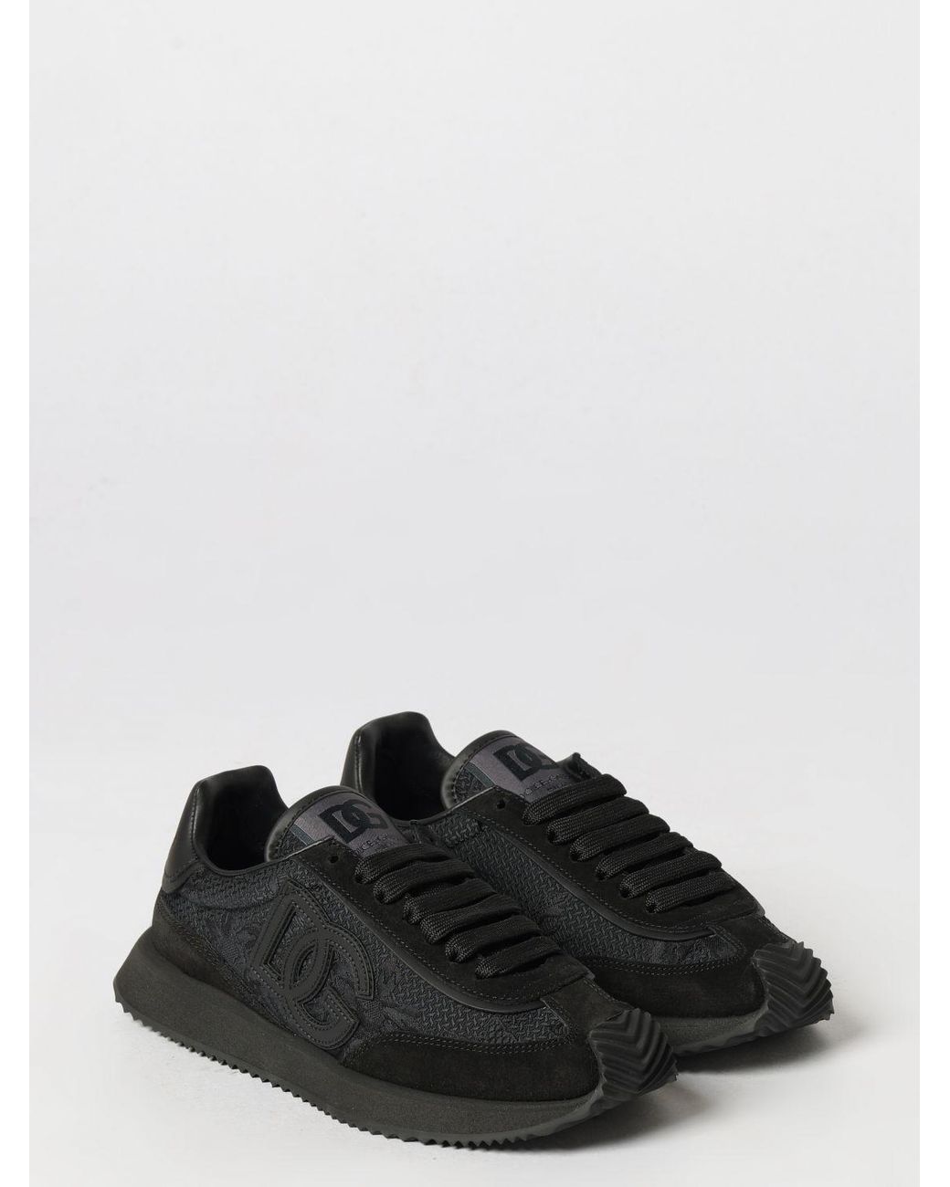 Dolce & Gabbana Black Dolce &Amp Gabbana Dg Cushion Monogram And Embroidery Low-Top Trainers