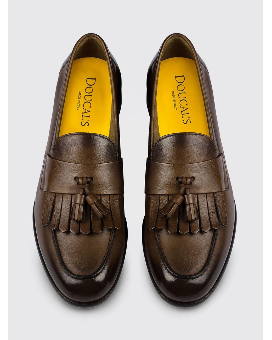 Doucal's White Leather Loafers for men