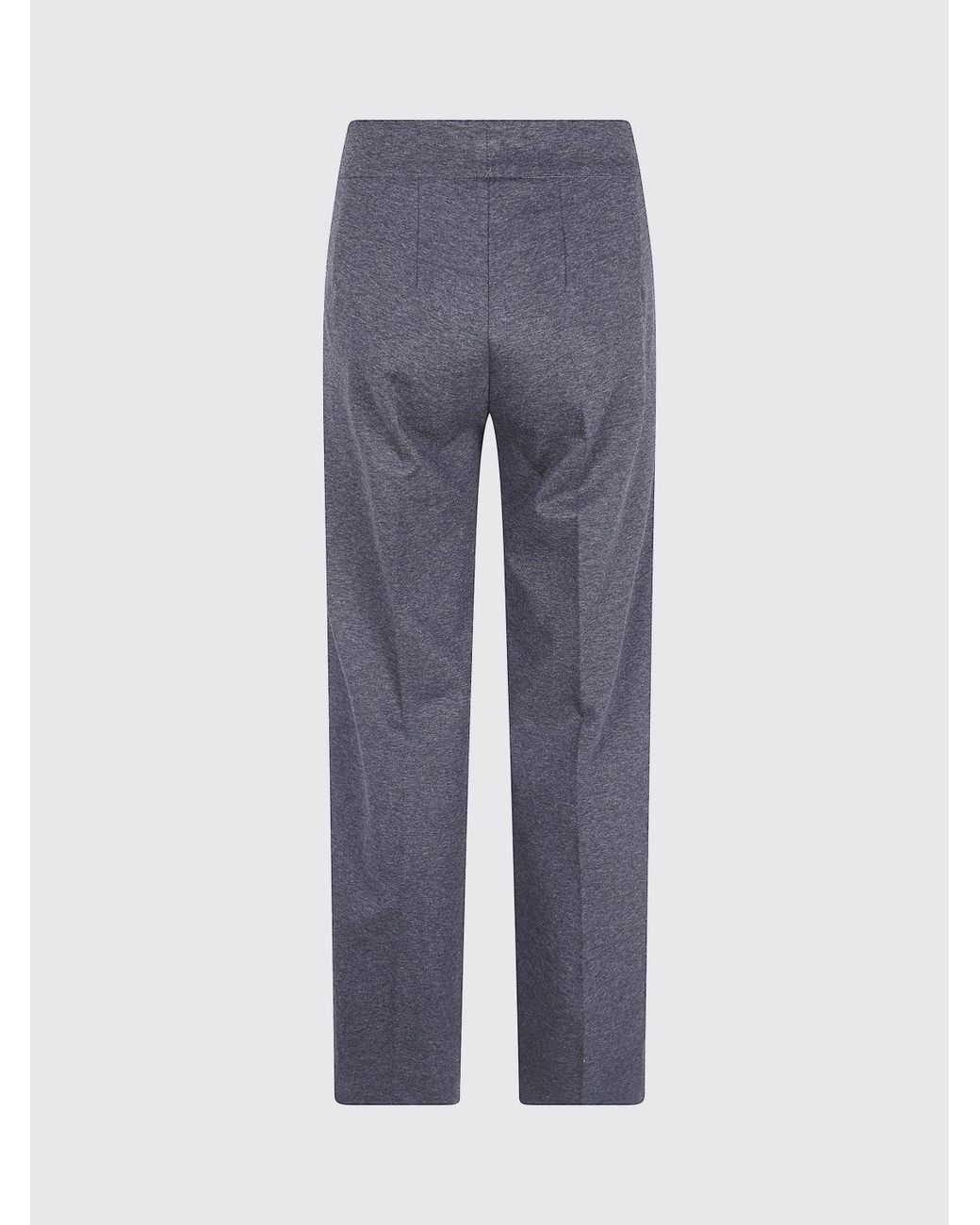 Semicouture Blue High-Waisted Wide-Leg Trousers