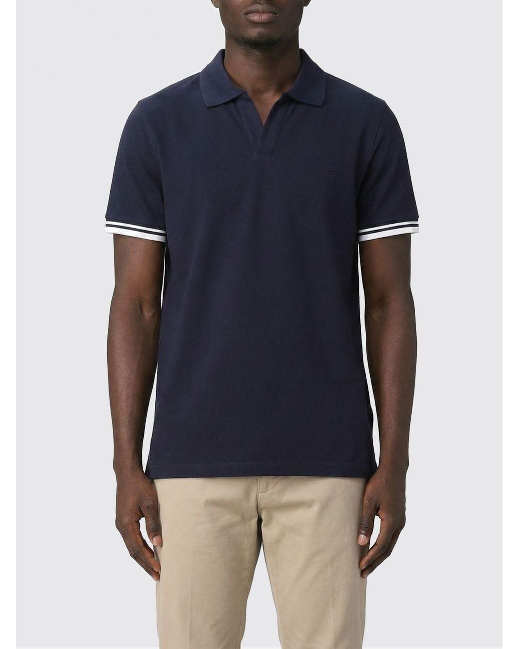 Fay Blue Basic Cotton Polo Shirt for men
