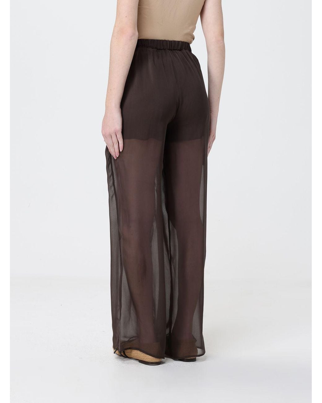 Alysi Brown Silk Trousers