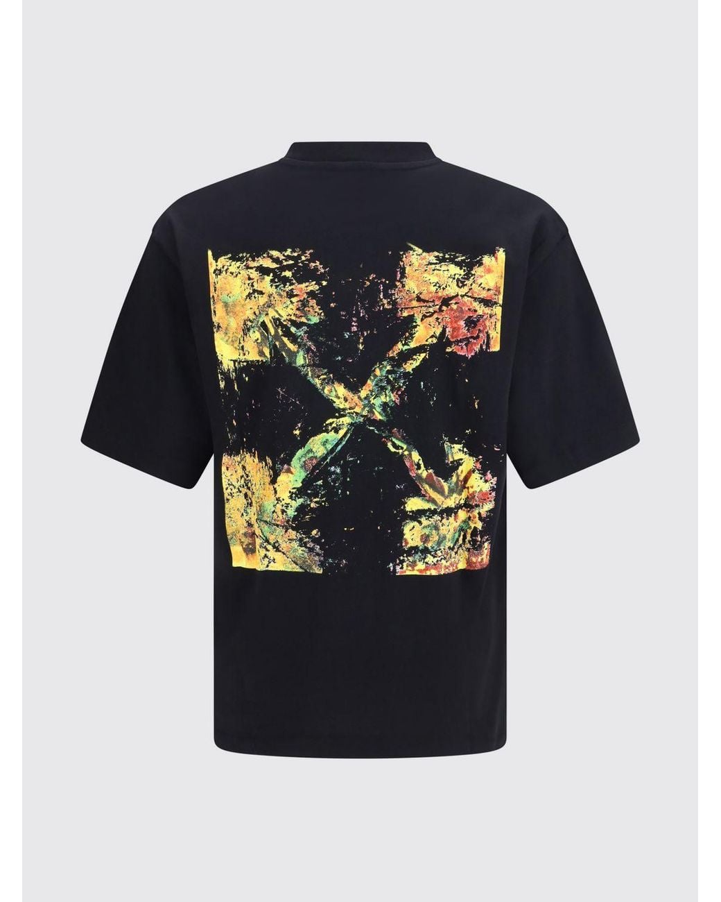 Off-White c/o Virgil Abloh Black Cotton T-Shirt With Graphic Arrow Logo Print On The Back for men