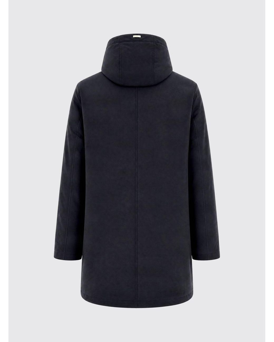 Herno Blue Knee-Length Polyester Parka With Adjustable Hood And Fleece Lining for men