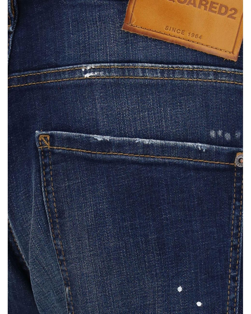 DSquared² Blue Teddy Straight-Fit Distressed Denim Jeans for men