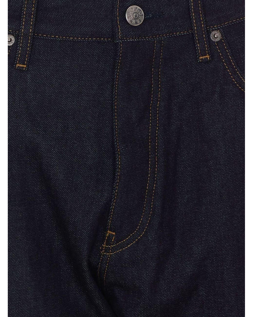 sunflower Blue Wide-Leg Cotton Denim Jeans With Five-Pocket Design for men