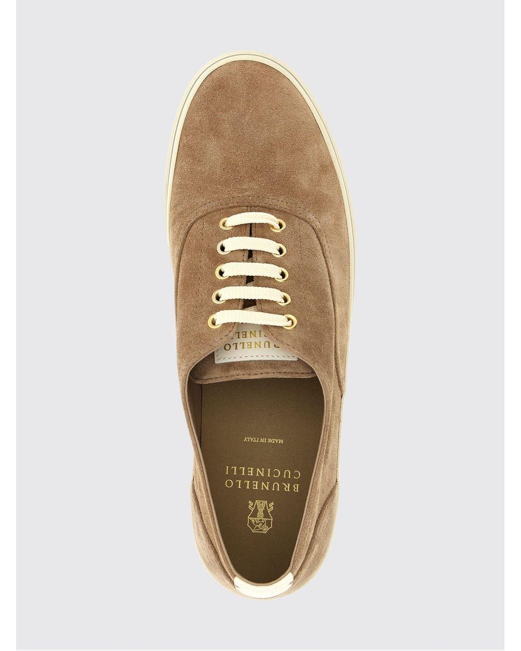 Brunello Cucinelli Natural Suede Sneakers for men