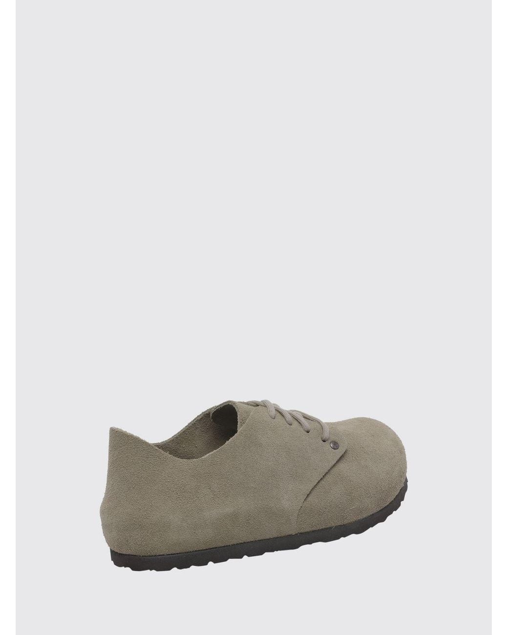 Birkenstock Gray Maine Suede Lace-Up Shoes With Eva Sole