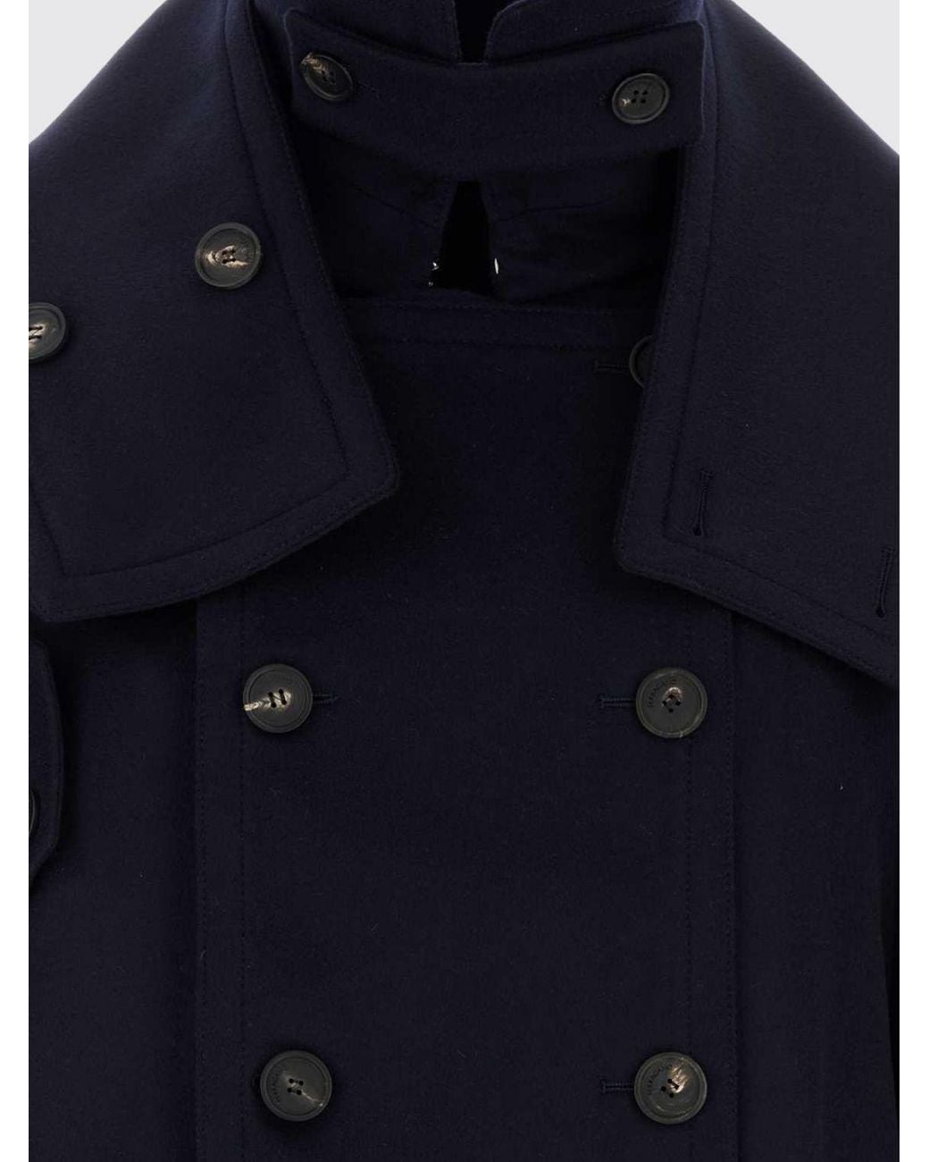 Ferragamo Blue Double-Breasted Trench Coat for men