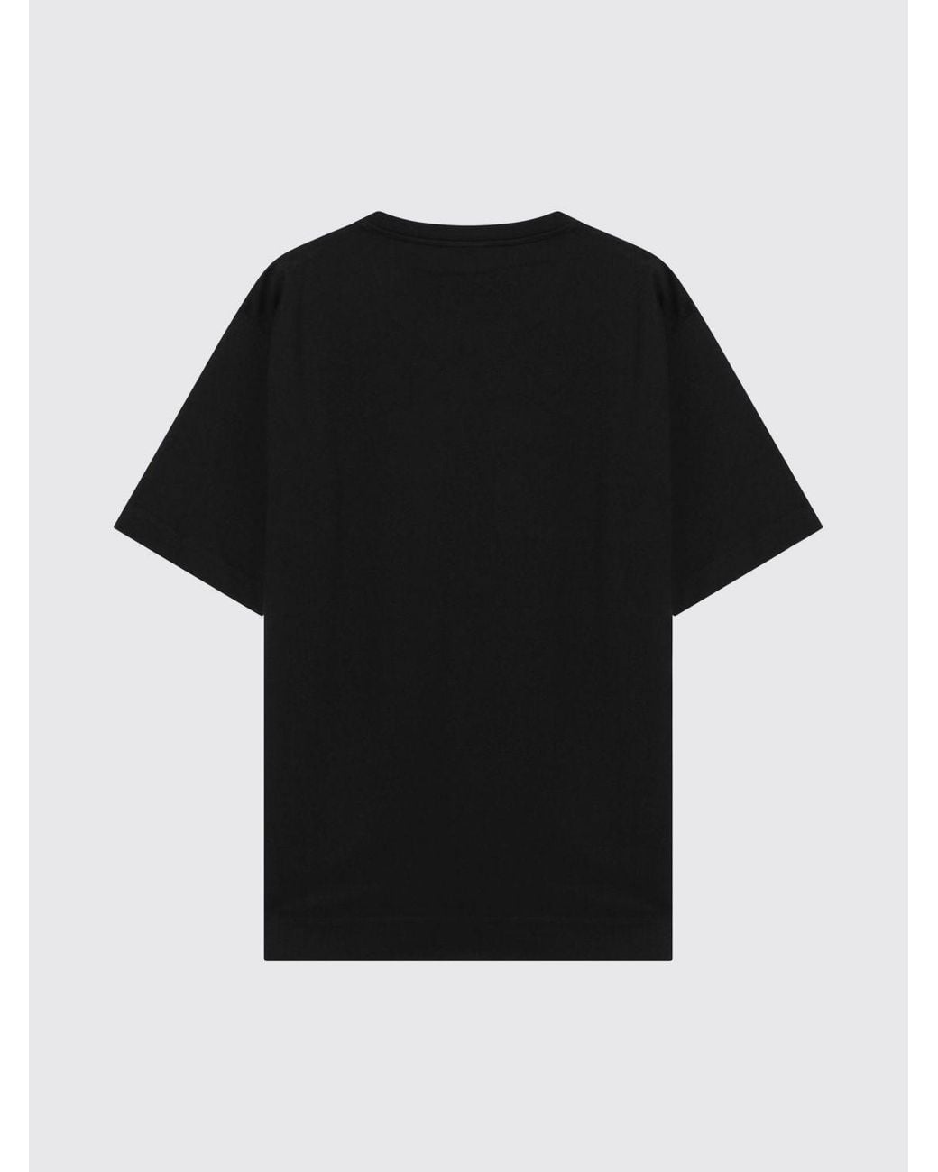 Dries Van Noten Black Short-Sleeved Cotton T-Shirt With Dropped Shoulders for men