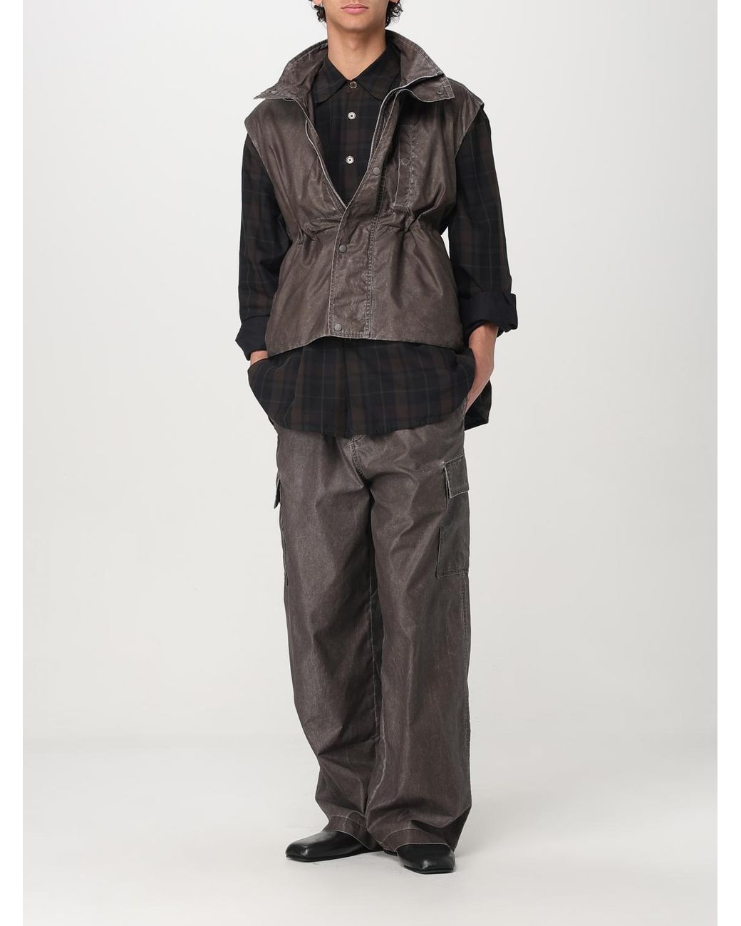 Our Legacy Gray Washed Cotton Relaxed Fit Pants for men