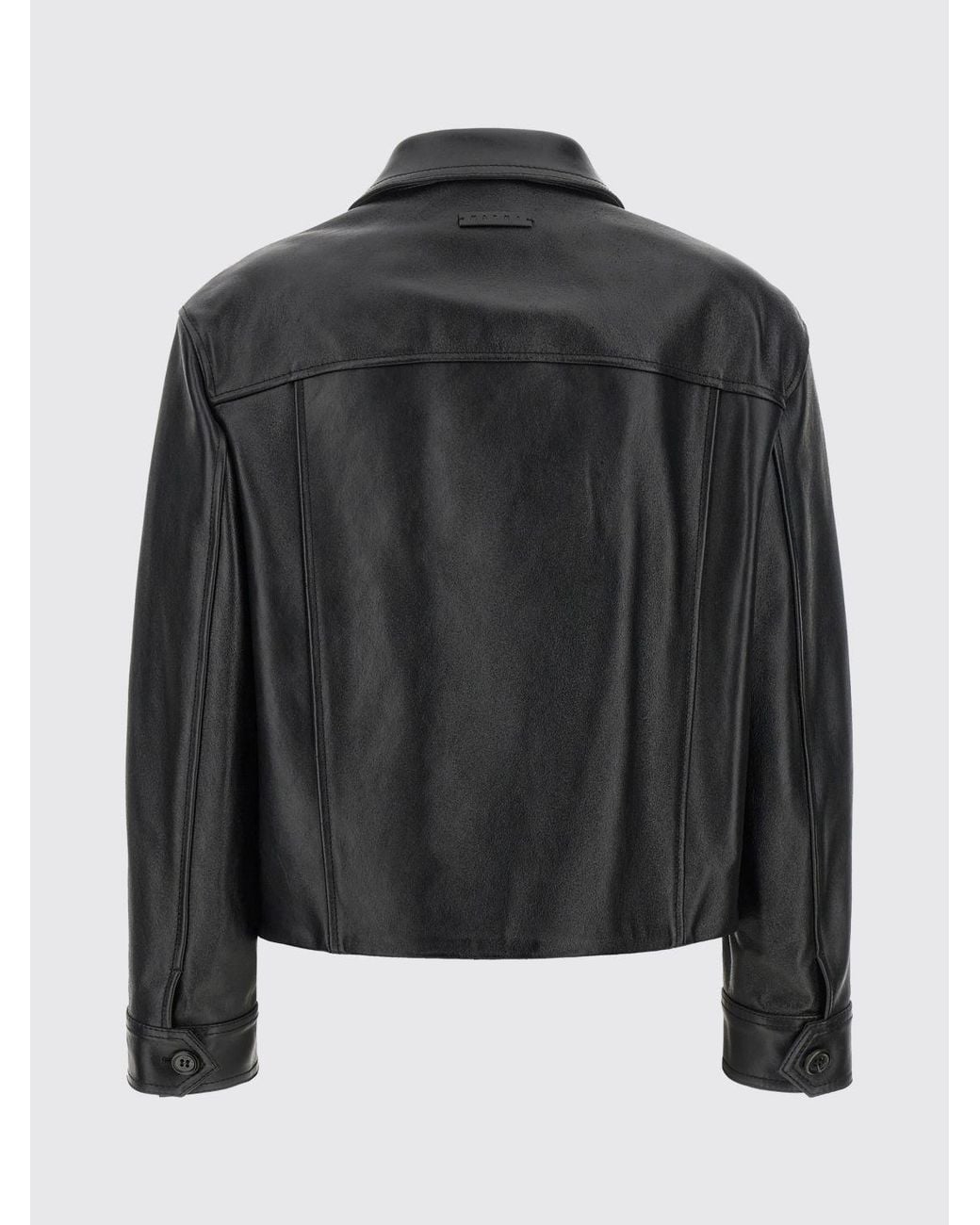 Marni Black Cropped Bicolor Suede Leather Jacket With Zip Closure