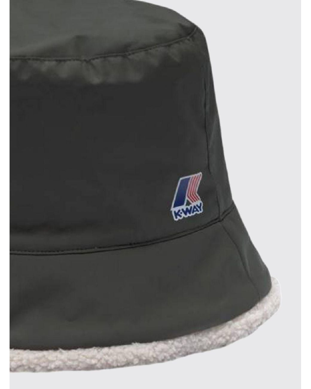 K-Way Black Waterproof Nylon Bucket Hat With Contrast Logo