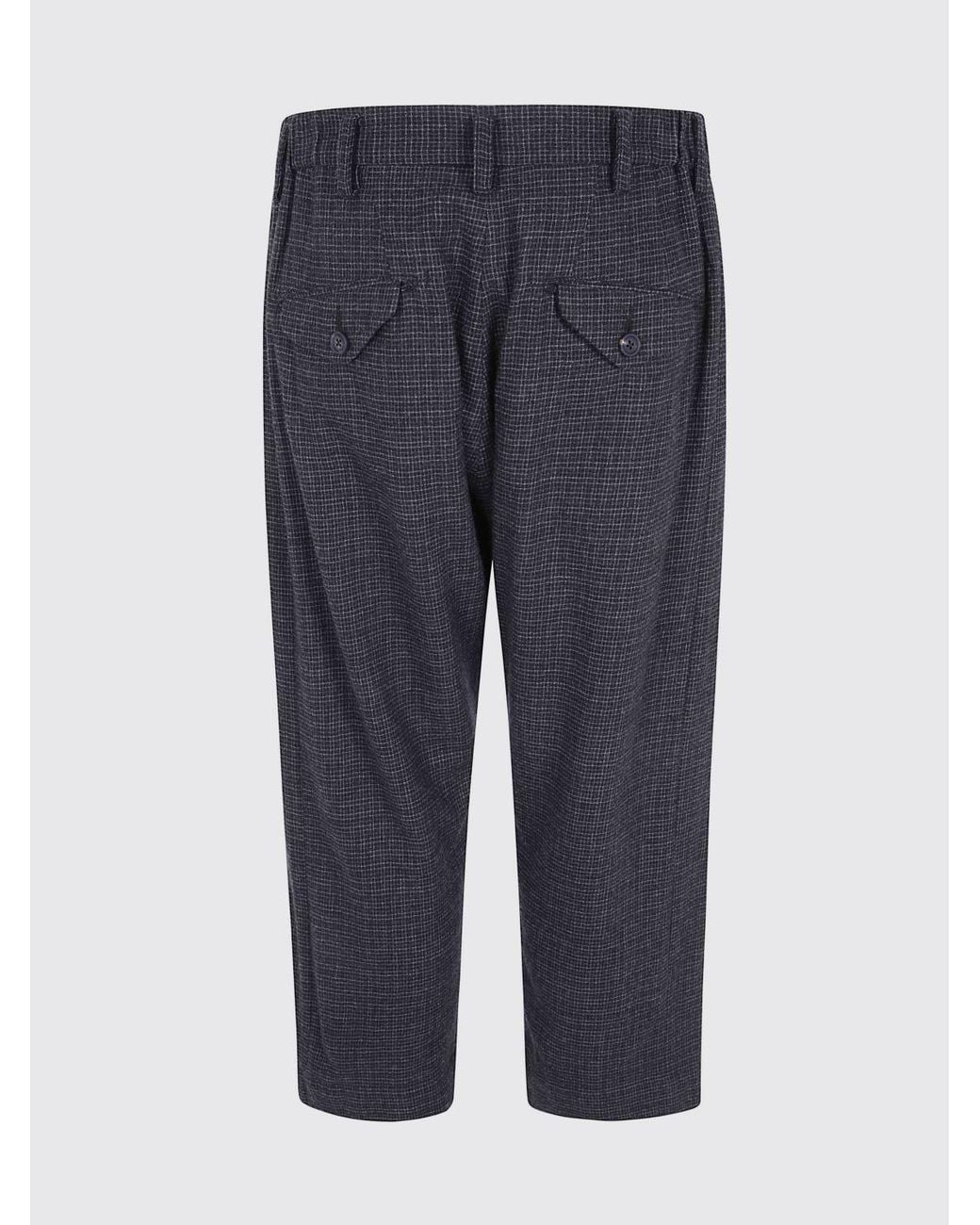 Ziggy Chen Black Wide-Leg Check Virgin Wool Trousers for men