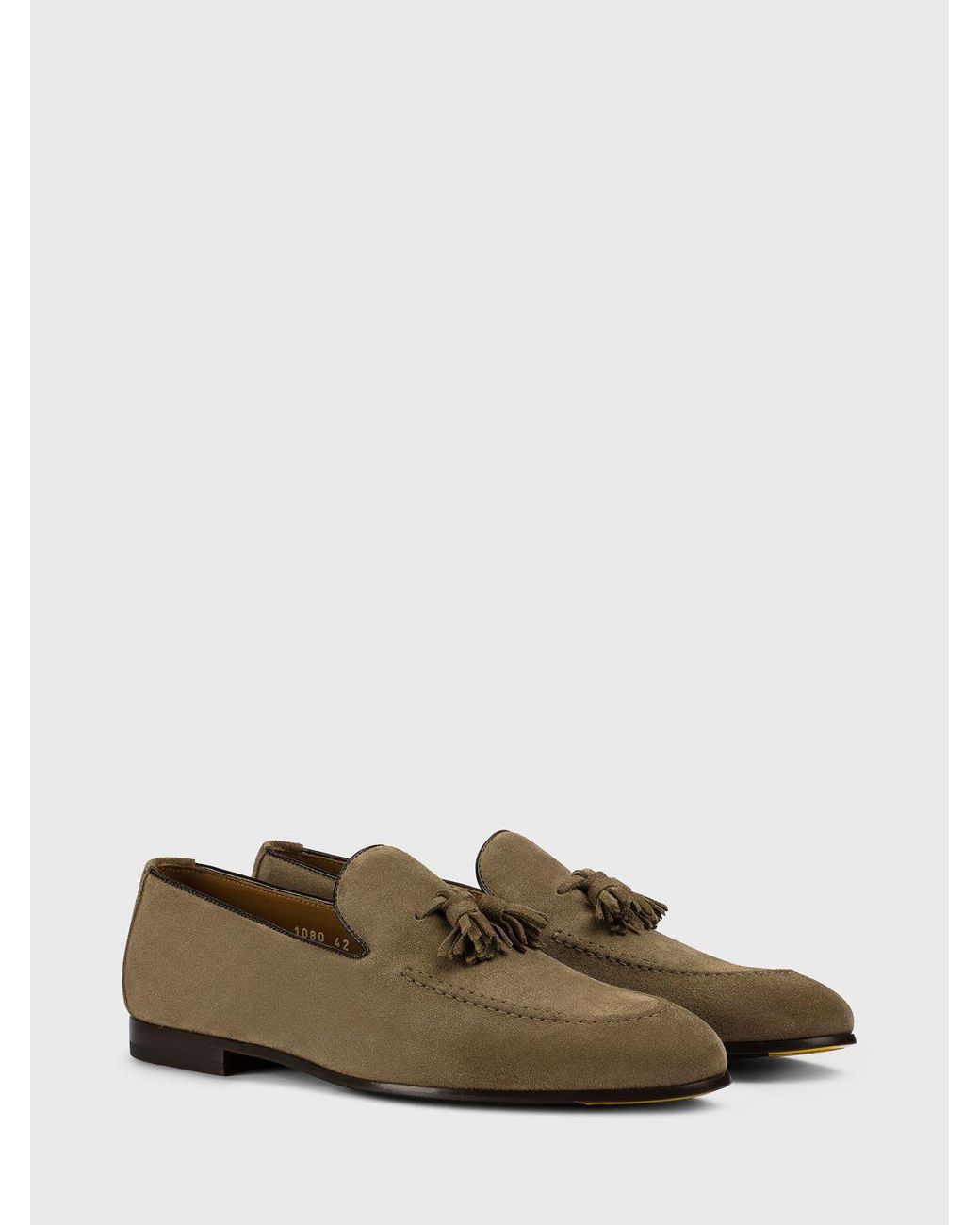 Doucal's Brown Suede Loafers With Tassels for men