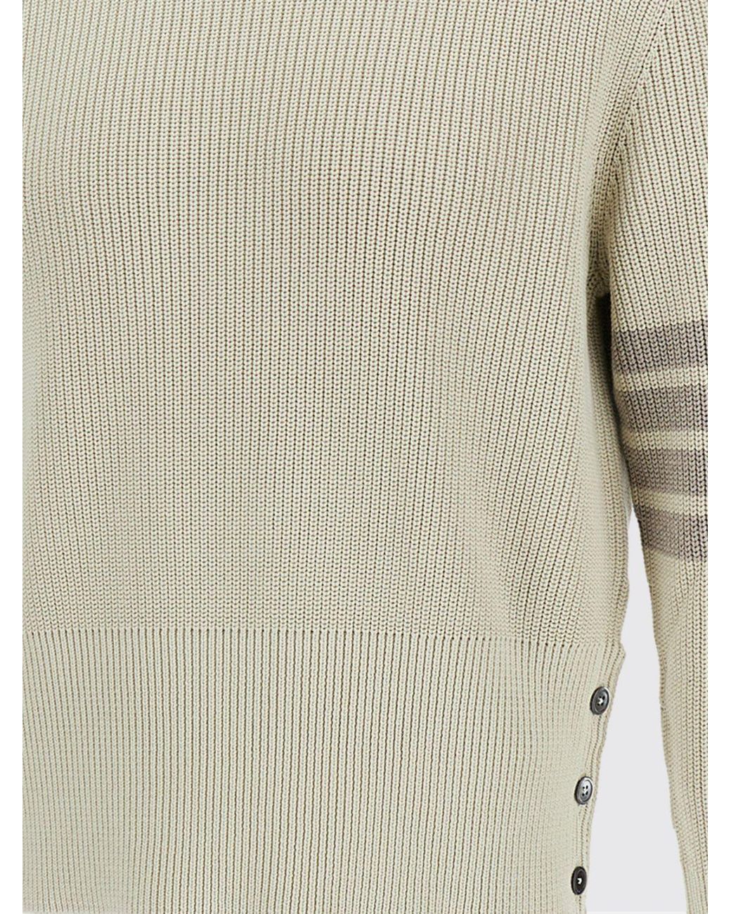 Thom Browne Baumwoll-Rundhalspullover in Natural für Herren