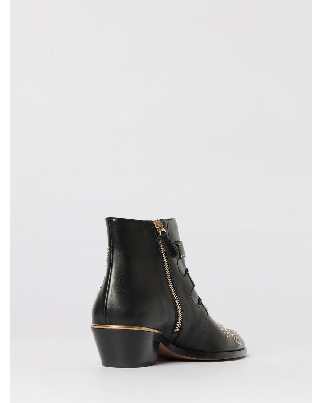 Chloé Black ChloÉ Susanna Nappa Ankle Boots With Micro Studs