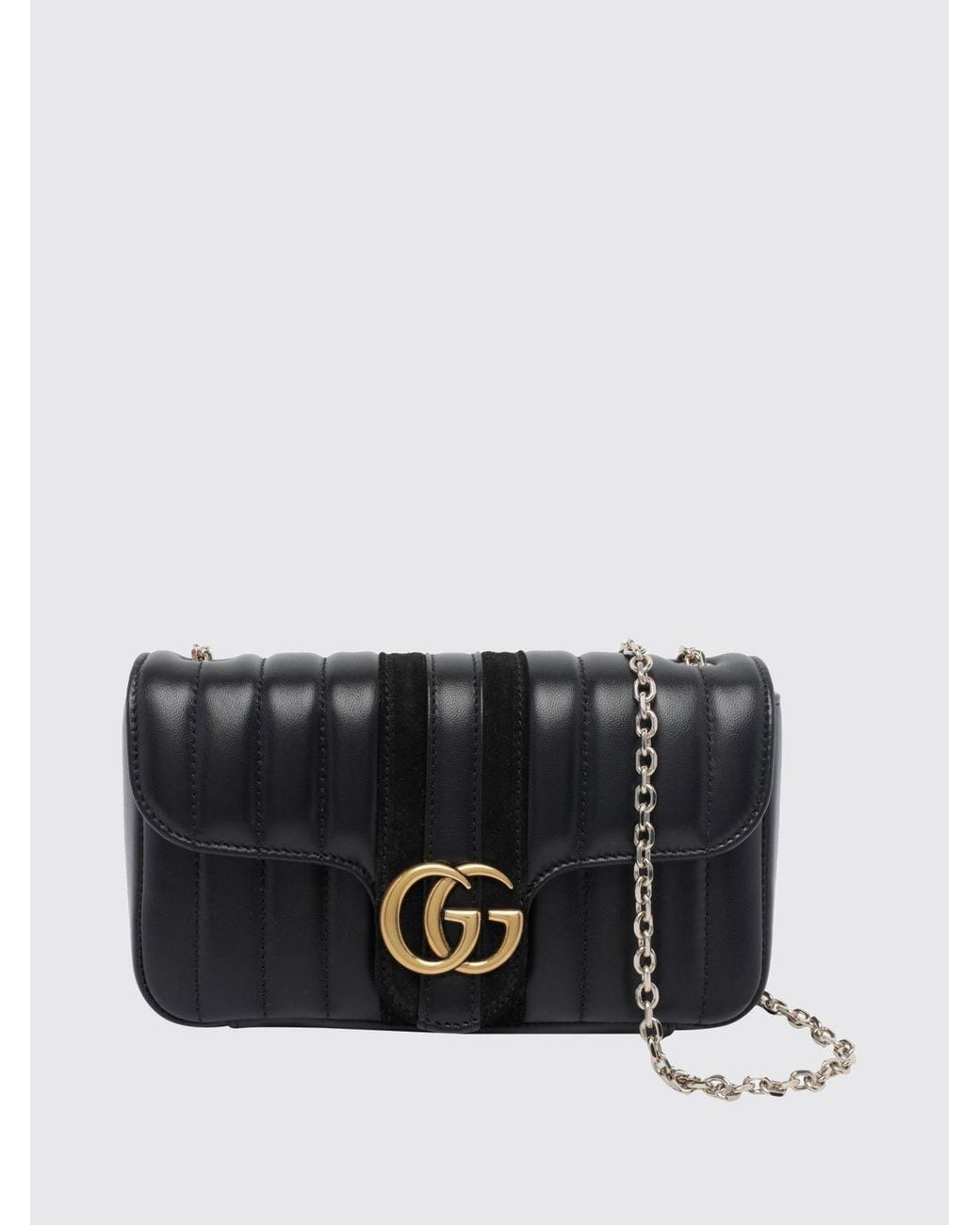Gucci Black Jetset Gg Marmont Matelassé Nappa Monogram Mini Bag