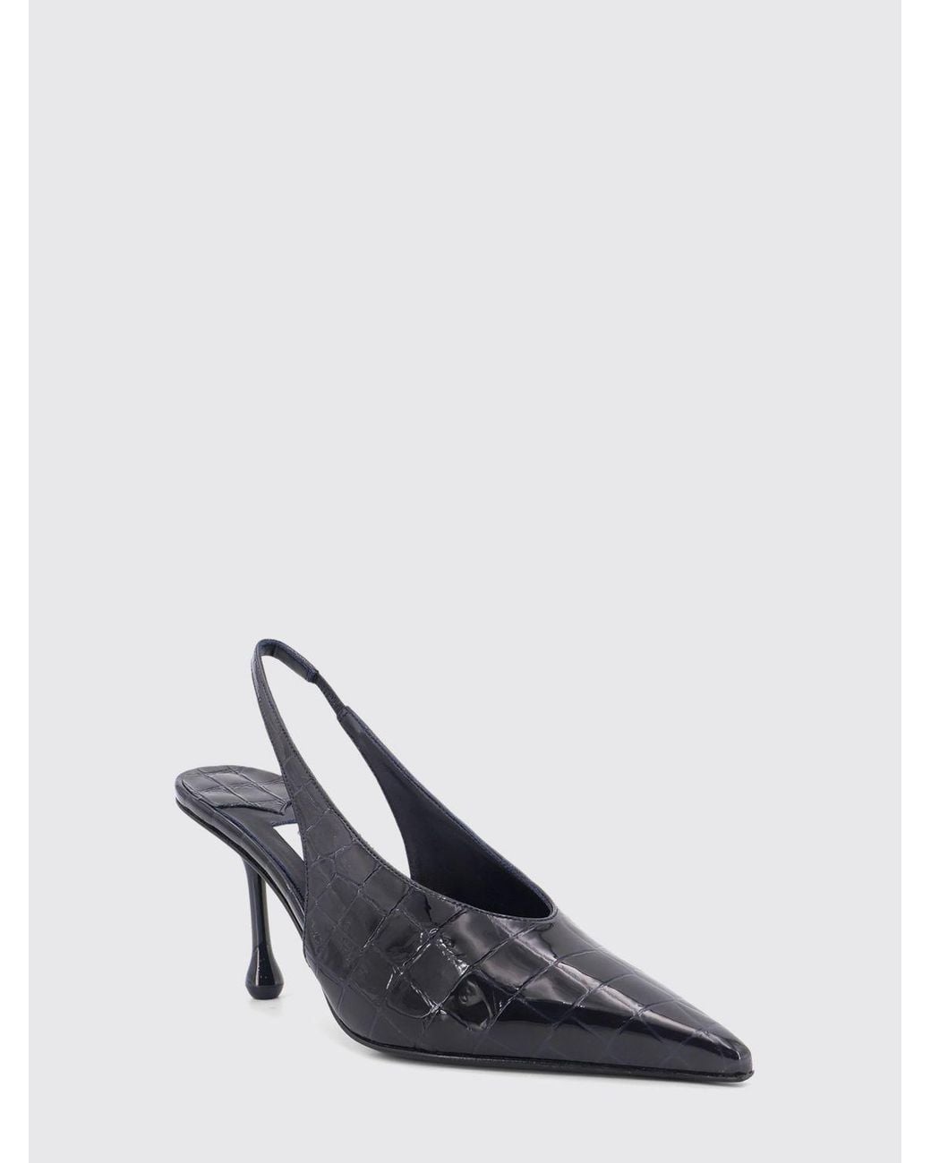 Jimmy Choo Blue Isa Croc-Effect Leather Slingback Pumps With High Heel
