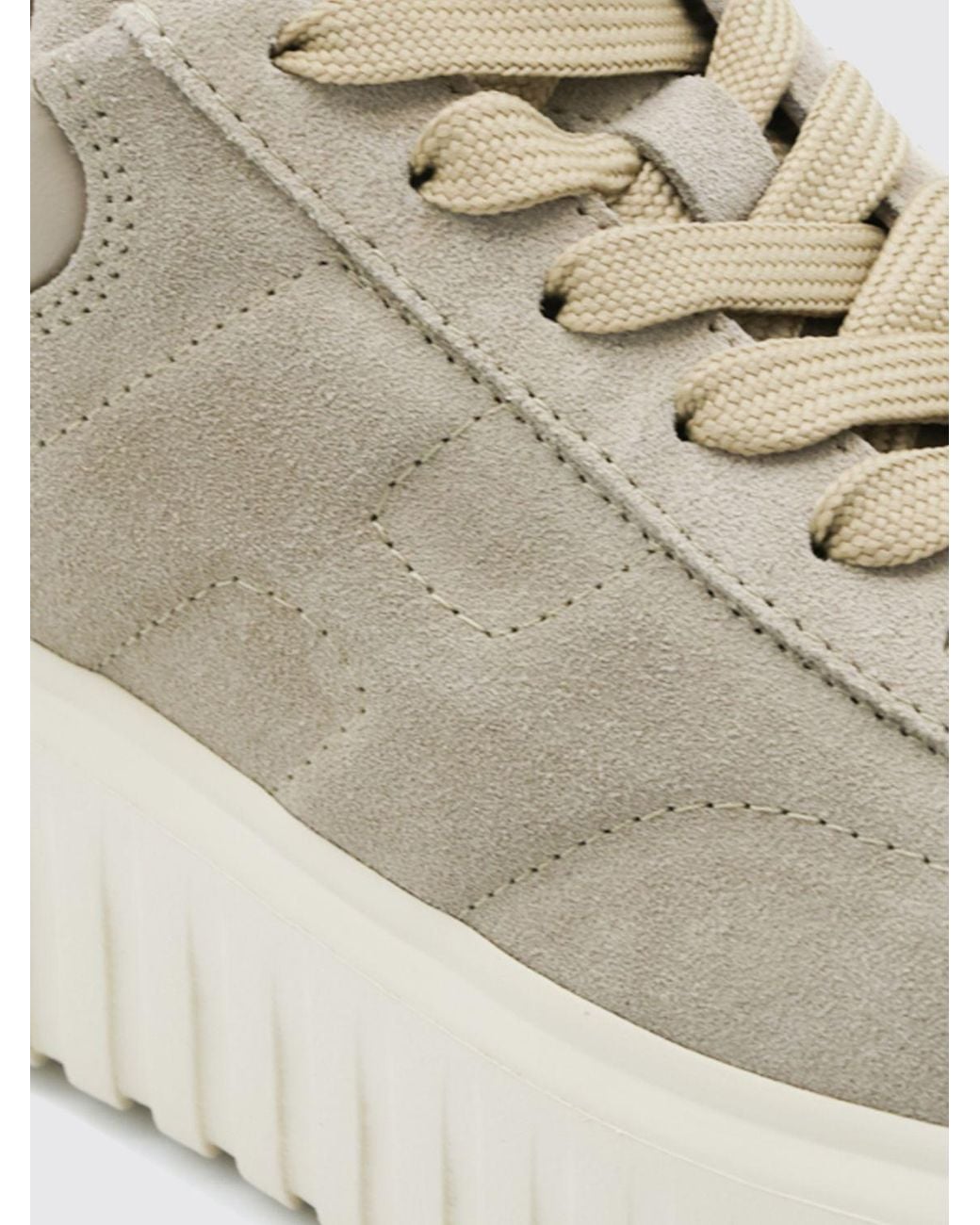 Hogan White H-Stripes Suede Platform Sneakers