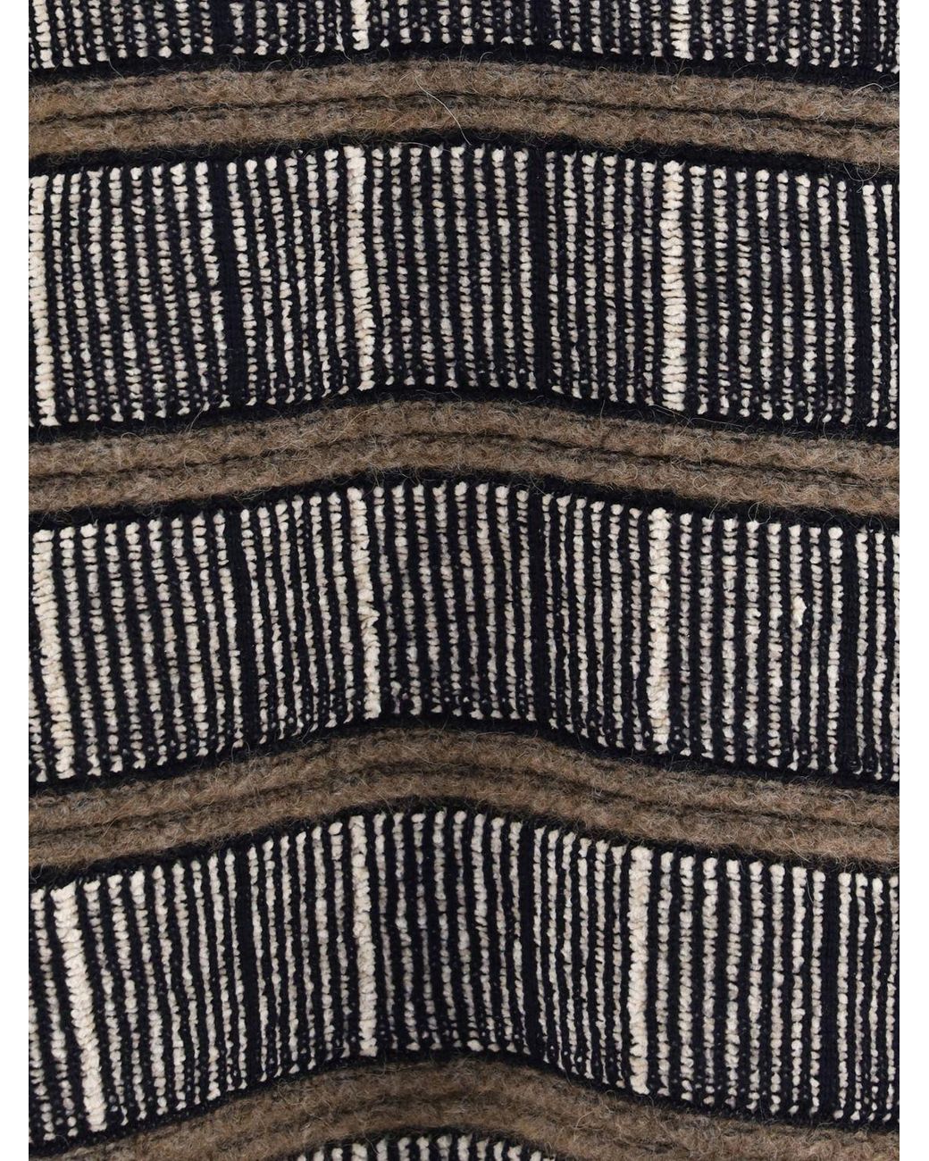Giorgio Armani Gray Striped Crew-Neck Jumper for men